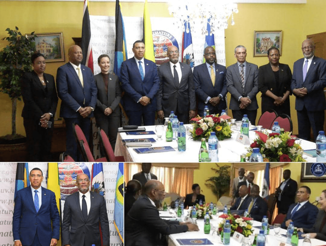 Frantz Elbé s’entretient avec les membres de la Délégation de la CARICOM